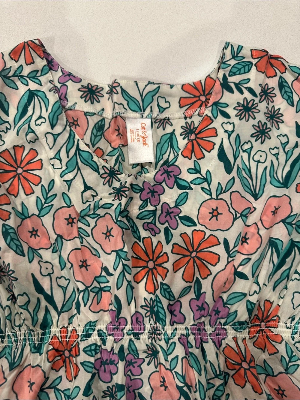 Girls Floral Tassel Tunic Cover Up- Multicolor
